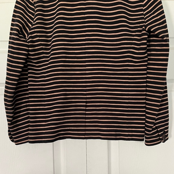 {J. Crew} Maritime Ponte Knit Striped Blazer in Black & Tan - Women's XS - Picture 8 of 10
